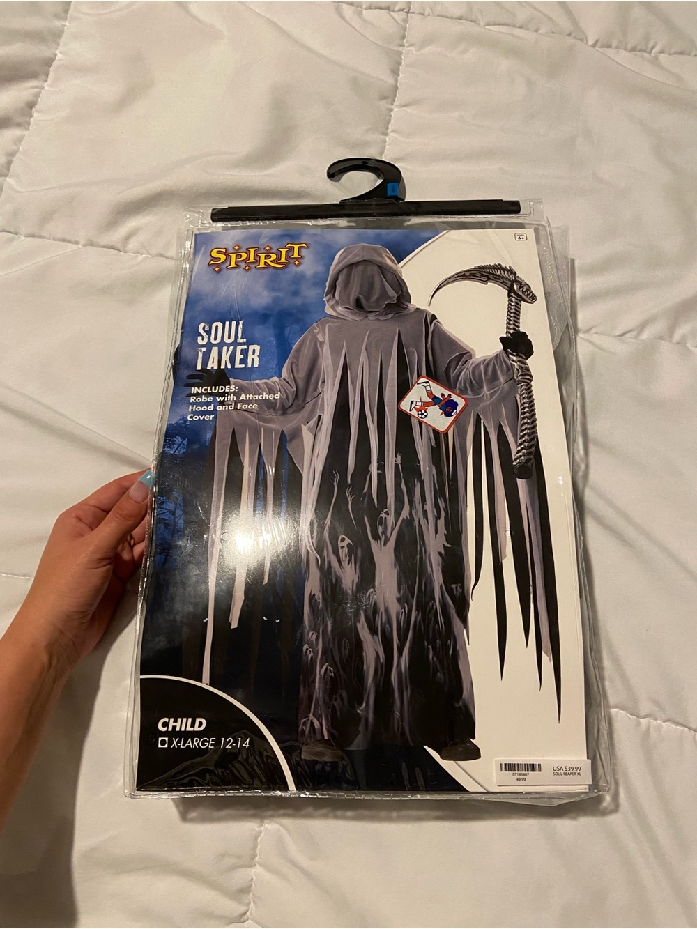 Spirit Soul Taker Kids Costume - Gray and Black Hooded Robe
